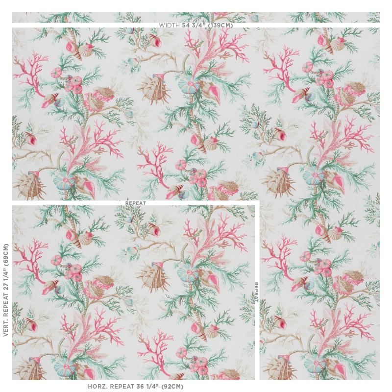 Schumacher Del Tesoro Pink & Aqua Fabric