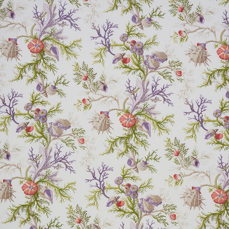 Schumacher Del Tesoro Purple & Coral Fabric