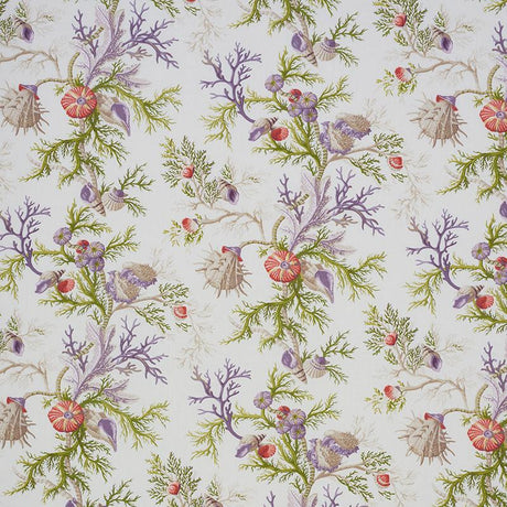 Schumacher Del Tesoro Purple & Coral Fabric