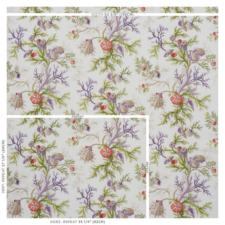 Schumacher Del Tesoro Purple & Coral Fabric