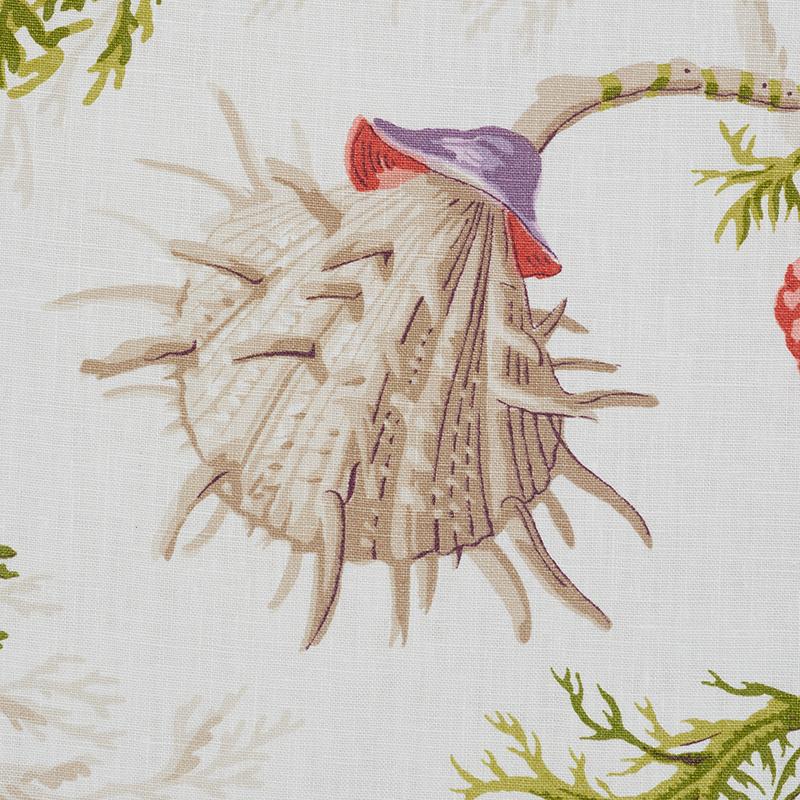 Schumacher Del Tesoro Purple & Coral Fabric