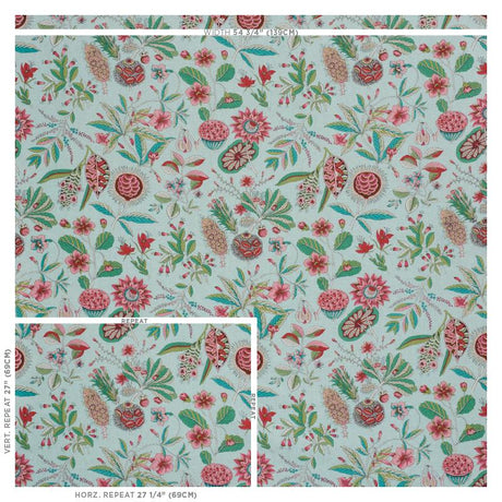 Schumacher Roca Redonda Mineral & Pink Fabric