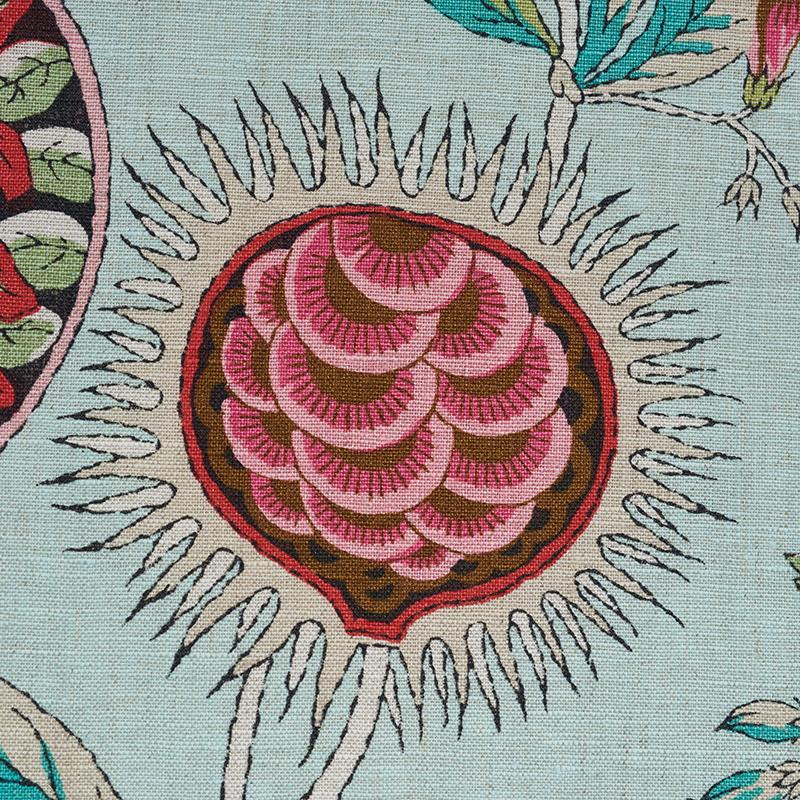 Schumacher Roca Redonda Mineral & Pink Fabric