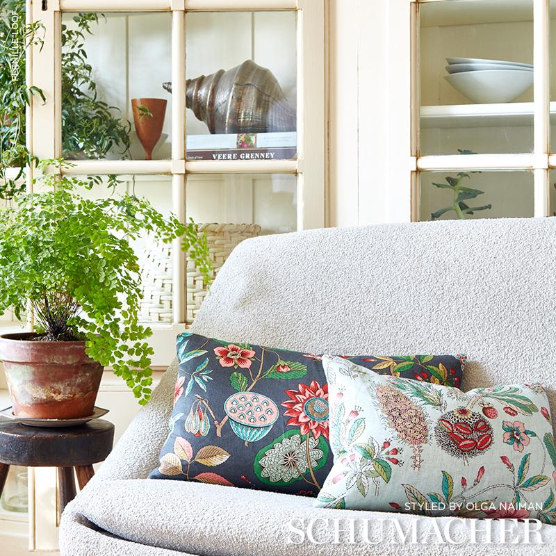 Schumacher Roca Redonda Mineral & Pink Fabric