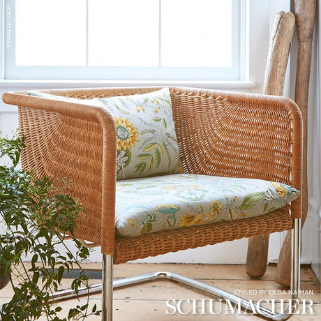 Schumacher Roca Redonda Grey & Ochre Fabric