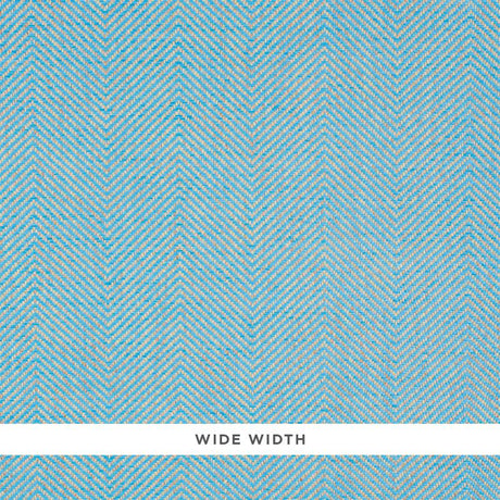 Schumacher Herringbone Paperweave Sky Wallpaper