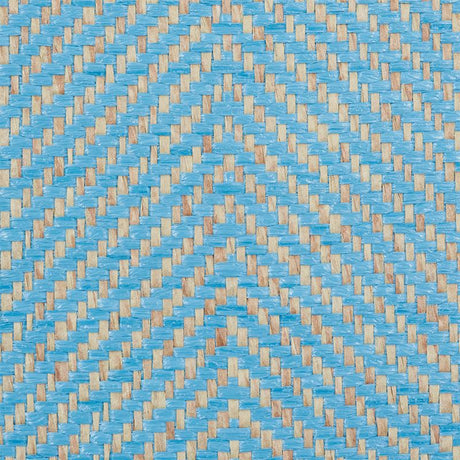 Schumacher Herringbone Paperweave Sky Wallpaper