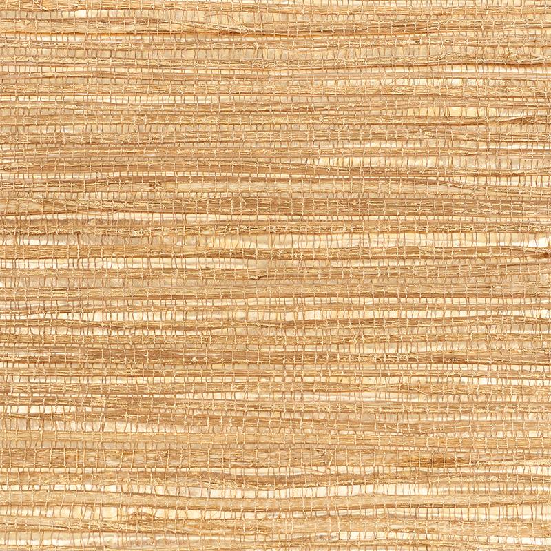 Schumacher Metallized Flax Brass Wallpaper