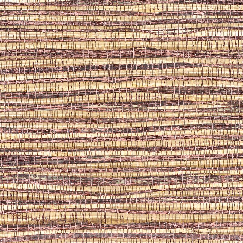 Schumacher Metallized Flax Aubergine Wallpaper