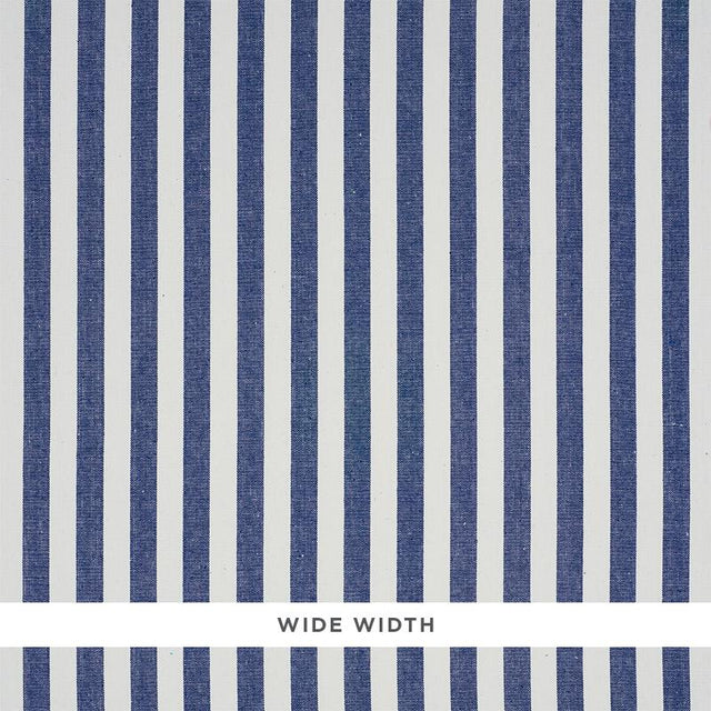 Schumacher Linen Stripe Indigo Wallpaper