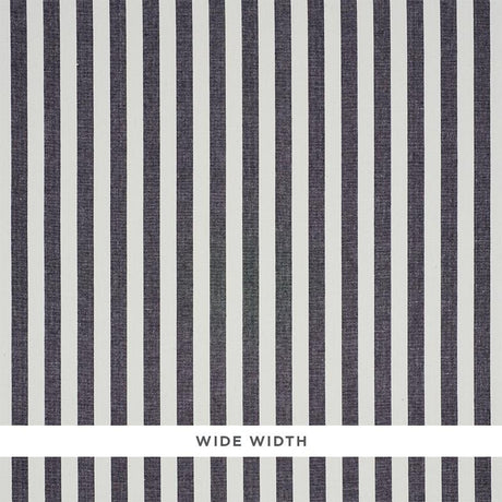 Schumacher Linen Stripe Black Wallpaper
