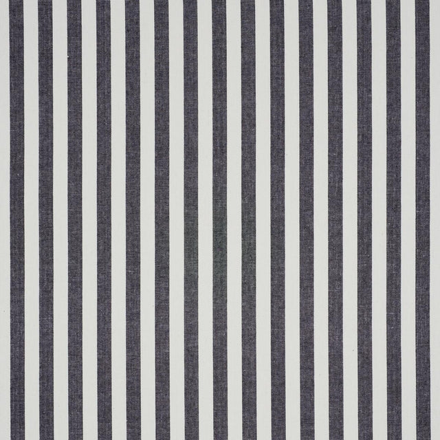 Schumacher Linen Stripe Black Wallpaper