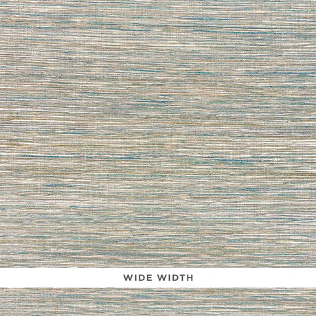 Schumacher Metallized Flax Peacock Wallpaper