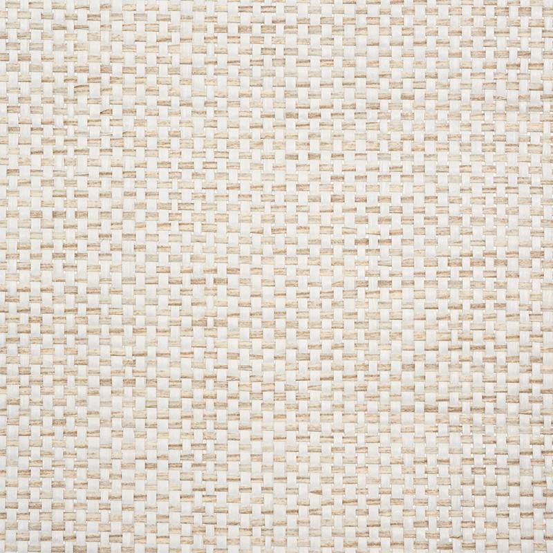 Schumacher Tonal Paperweave Ivory Wallpaper