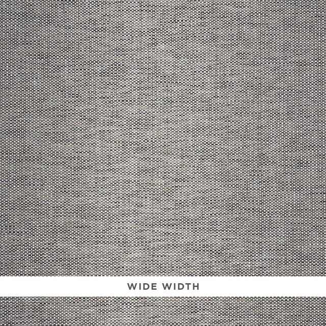 Schumacher Metal Paperweave Charcoal Wallpaper