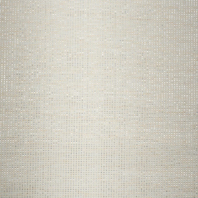 Schumacher Metal Paperweave Ivory Wallpaper