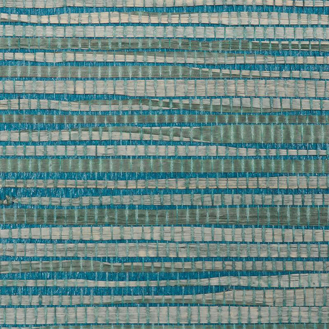 Schumacher Dyed Raffia Blue Wallpaper