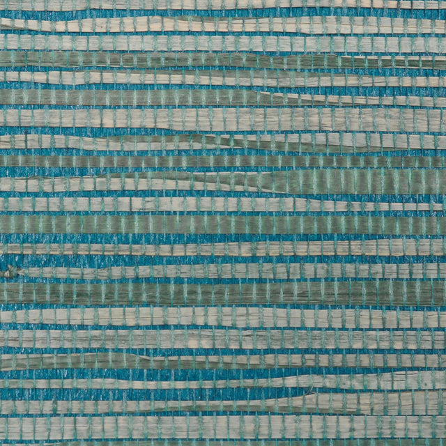 Schumacher Dyed Raffia Blue Wallpaper