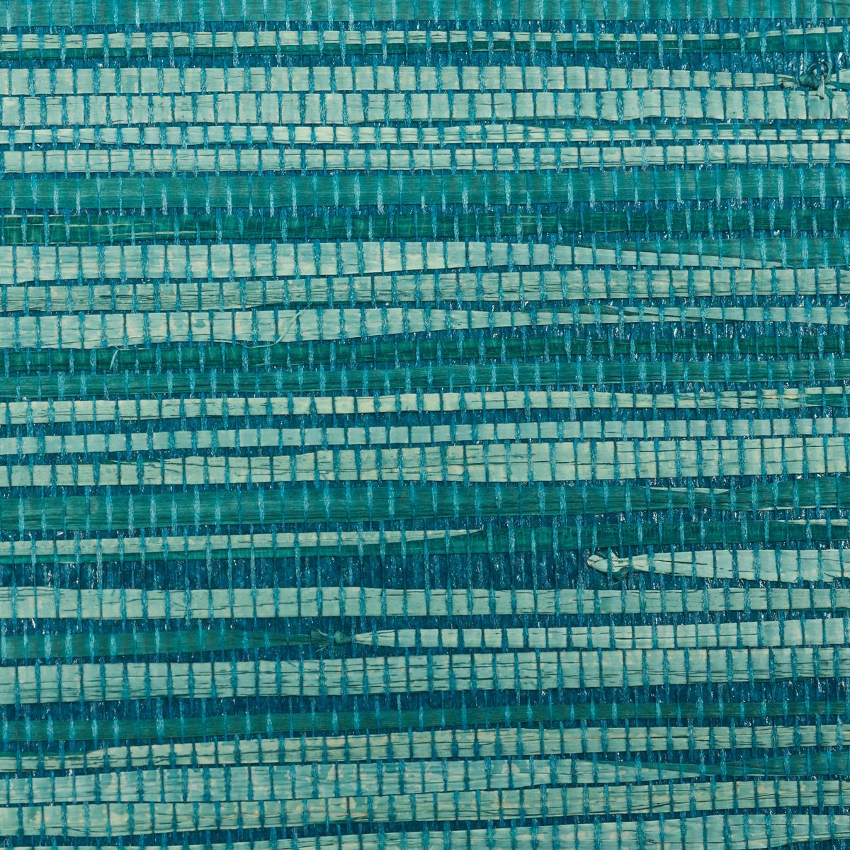 Schumacher Dyed Raffia Peacock Wallpaper