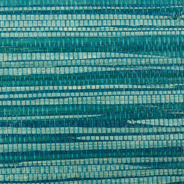 Schumacher Dyed Raffia Peacock Wallpaper