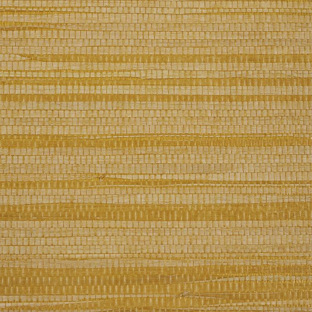 Schumacher Dyed Raffia Yellow Wallpaper