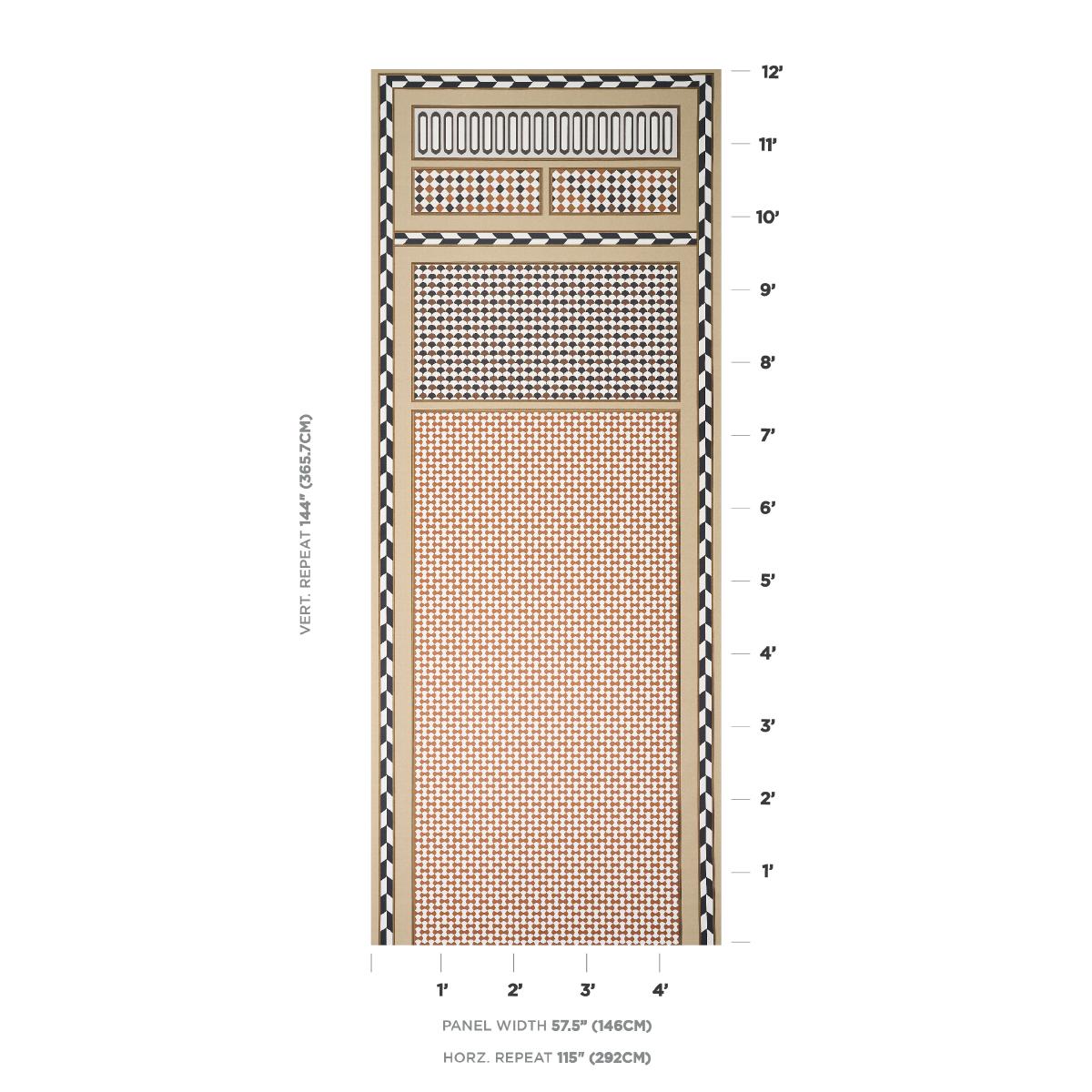 Schumacher Robinchon Panel A Brown Wallpaper