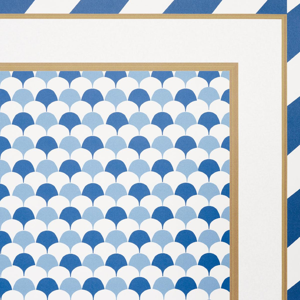 Schumacher Robinchon Panel A Blue Wallpaper