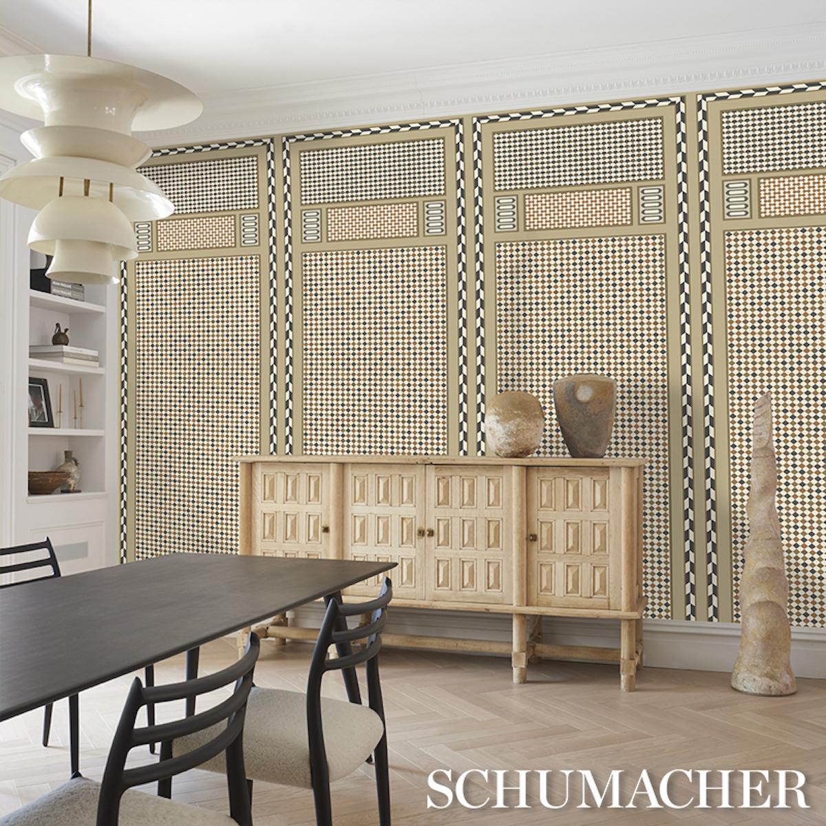 Schumacher Robinchon Panel B Brown Wallpaper