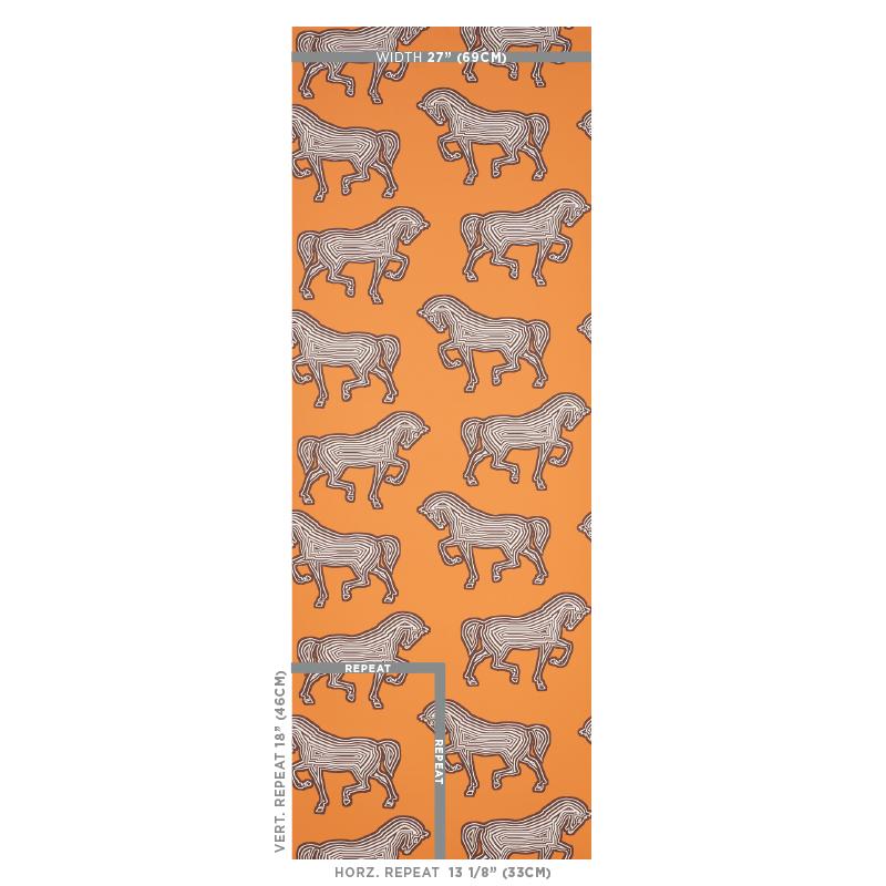 Schumacher Faubourg Orange Wallpaper
