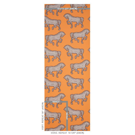 Schumacher Faubourg Orange Wallpaper