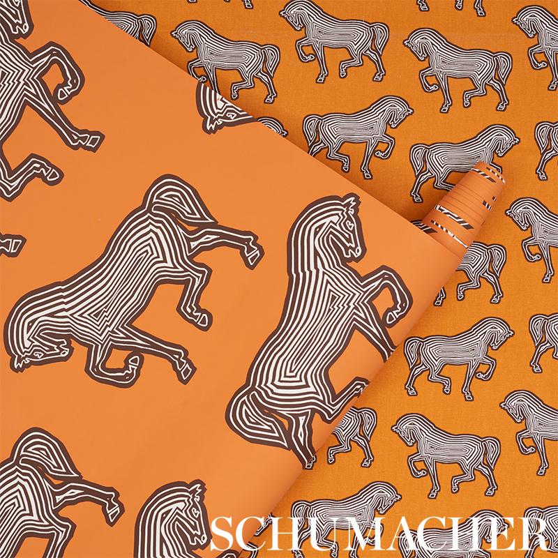Schumacher Faubourg Orange Wallpaper