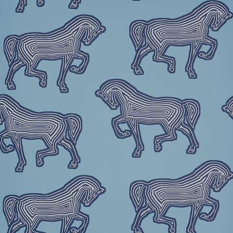 Schumacher Faubourg Blue Wallpaper