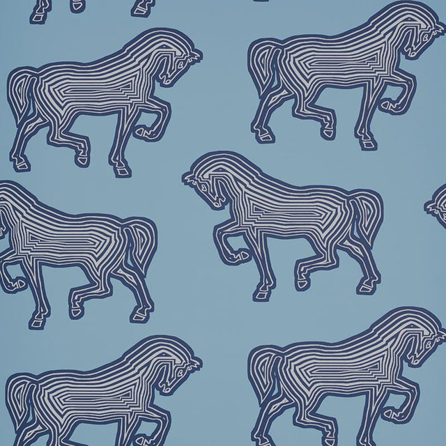 Schumacher Faubourg Blue Wallpaper