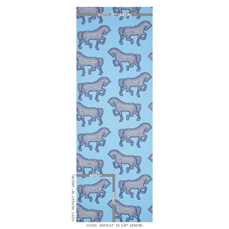 Schumacher Faubourg Blue Wallpaper