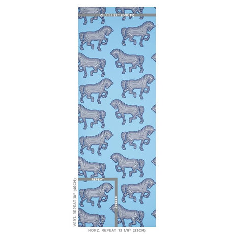 Schumacher Faubourg Blue Wallpaper