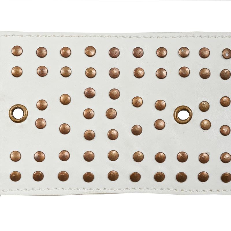 Schumacher Studded Leather Ivory Trim