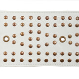 Schumacher Studded Leather Ivory Trim