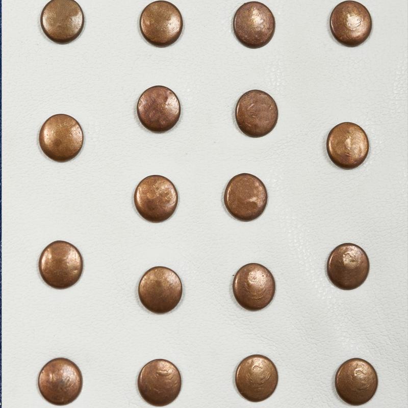 Schumacher Studded Leather Ivory Trim