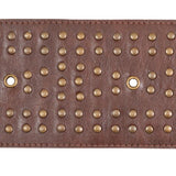 Schumacher Studded Leather Brown Trim