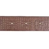 Schumacher Studded Leather Brown Trim