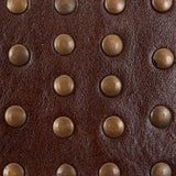 Schumacher Studded Leather Brown Trim
