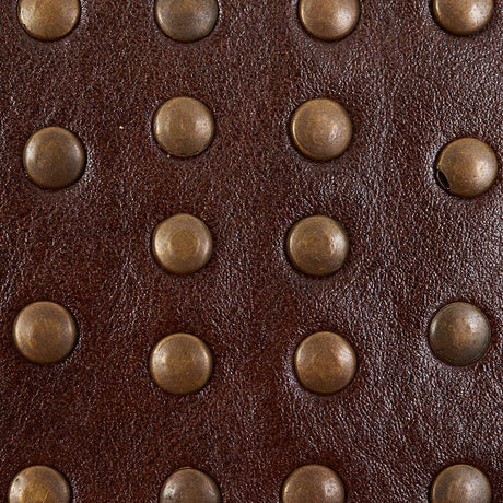 Schumacher Studded Leather Brown Trim