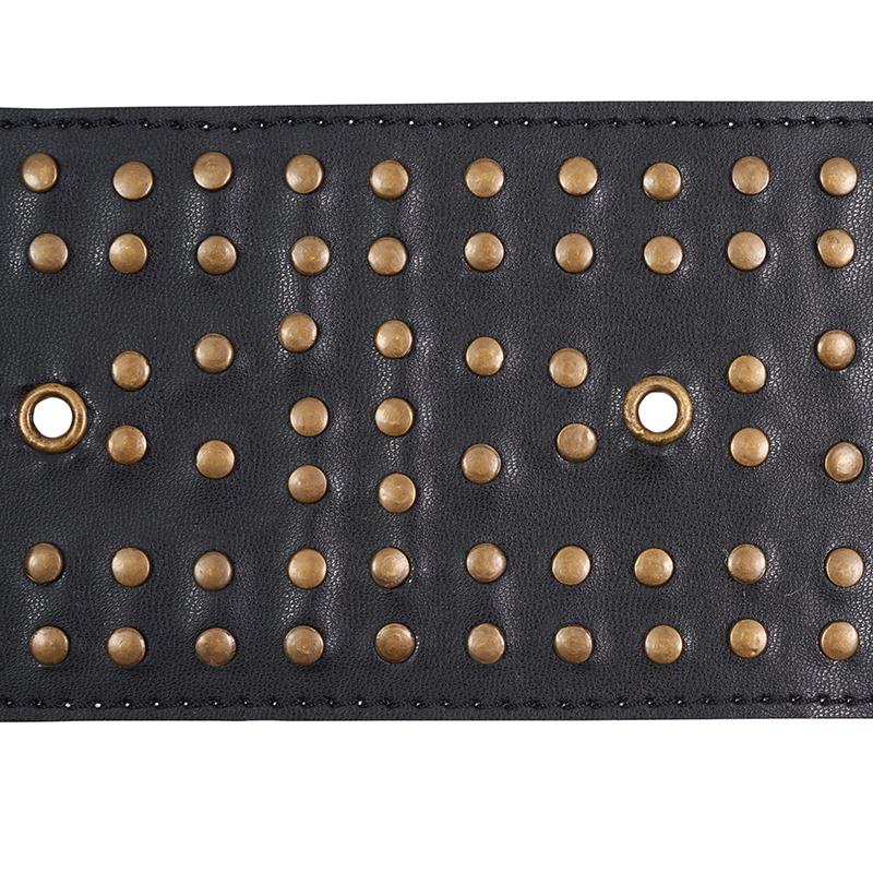 Schumacher Studded Leather Black Trim