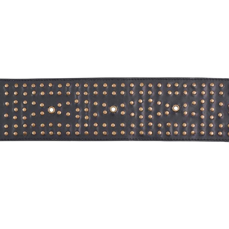 Schumacher Studded Leather Black Trim