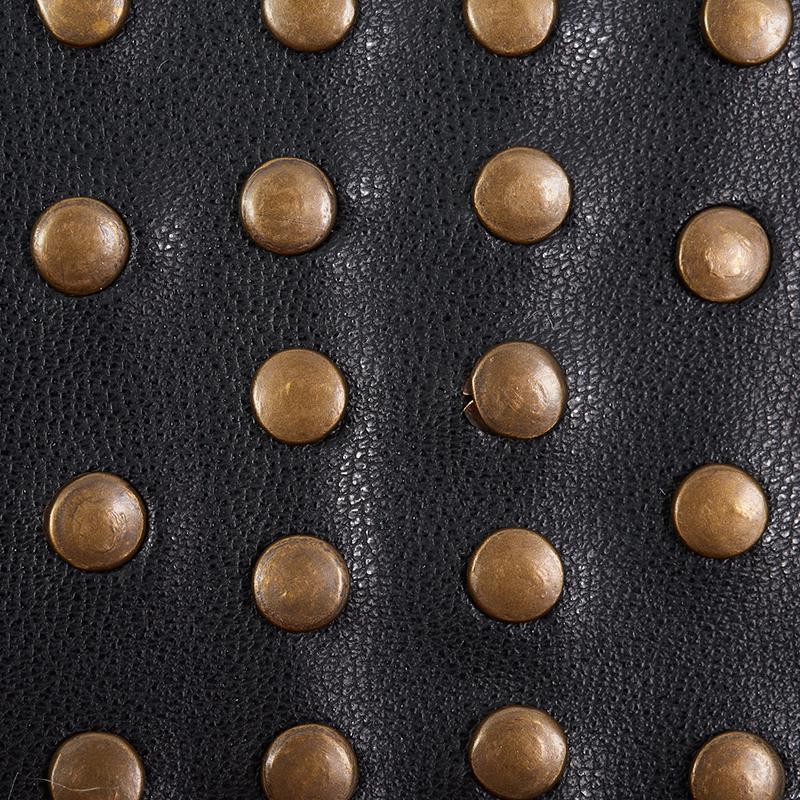Schumacher Studded Leather Black Trim