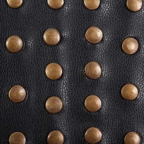 Schumacher Studded Leather Black Trim