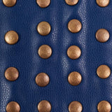 Schumacher Studded Leather Navy Trim