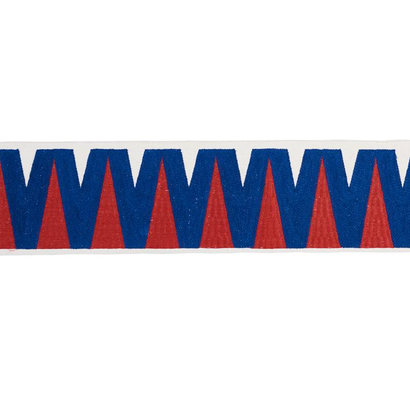 Schumacher Prado Tape Blue & Red Trim