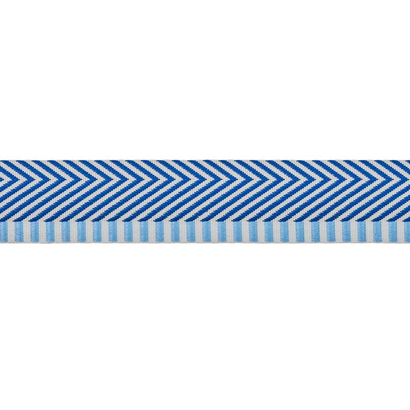 Schumacher Blue Chevron Twill Tape