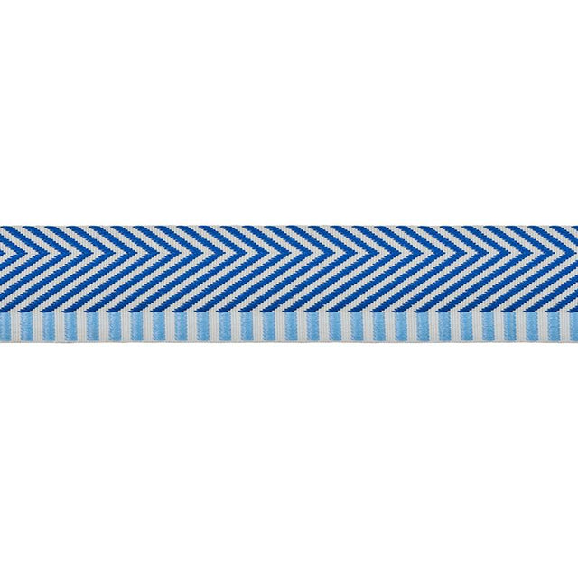 Schumacher Blue Chevron Twill Tape